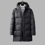 MAROLIO Бархатный элитный длинный пуховик для мальчиков, куртка, гусиный пух, средней длины, увеличенная толщина