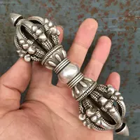 Ретро Большой девять -Шары Ваджраяна Длина 14,8 см непальской ручной работы чистого медного серебра