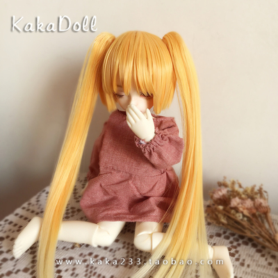 taobao agent Special] Hatsune double ponytail wig COS cos milk yellow BJD/DD doll 346 points