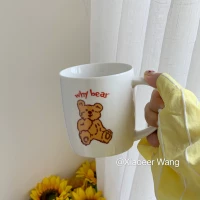Милая мультяшная кофейная глина, чашка, с медвежатами