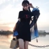 Retro Trung Quốc phong cách cô gái phù hợp với thêu váy trumpet tay áo chống nắng quần áo hai mảnh ulzzang mùa hè mới Bộ đồ