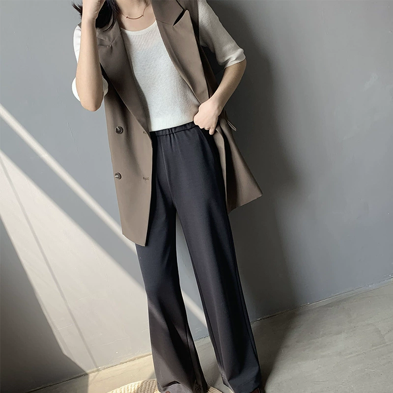 Mùa xuân và mùa thu mới 2020 Thời trang Hàn Quốc phụ nữ nhỏ phù hợp với áo khoác không tay giản dị phù hợp với áo ghi lê lỏng màu - Áo vest