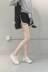 Hồng Kông hương vị retro chic mùa hè 2018 mới của Hàn Quốc phiên bản của quần short nhỏ quần cạnh màu thể thao giản dị quần short phụ nữ quần tập gym nữ Quần short