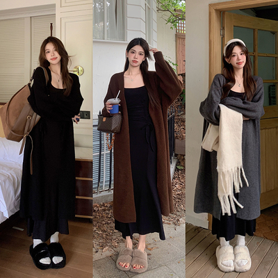 taobao agent Long cardigan, demi-season sweater, jacket, top, plus size, 2023 collection, fitted