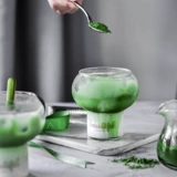 Стеклянная чашка высокая, прозрачная молочная напитка сетка красный коктейльный фруктовый сок