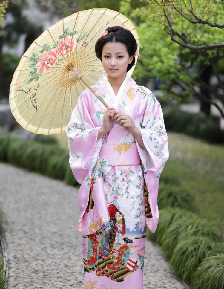 RETRO kimono Japanese Yukata Kimono Obi Cosplay Robe Geisha Dress ...
