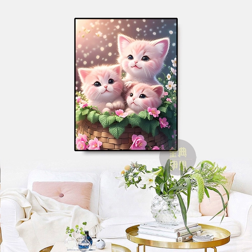 Мультфильм милый животный кот бриллиант живопись 2024 Новая маленькая ручная ручная 5D Dot Diamon