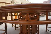 Твердый древесина Большой круглый столик китайский антикварный большой обеденный стол ресторан ресторан обеденный стол и стул комбинированные
