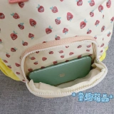 Za Новая холста Клубничная печать девочка школьная сумка дофамин в контрастной цветной сумке для плеча детского сада девочки