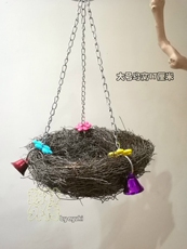 Качели 中小型鹦鹉玩具 草编藤编鸟窝鸟巢 啃咬秋千吊床吊篮 和尚小太阳