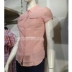 Baleno Baleno truy cập mùa hè màu tinh khiết của phụ nữ Hàn Quốc áo sơ mi ngắn tay cotton mỏng hàng đầu 88504907 - Áo sơ mi