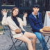 IFashion mùa thu và mùa đông mới retro xoắn bện pocket trang trí couple áo len cardigan coat nam giới và phụ nữ áo len Cặp đôi áo len