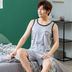 Bộ đồ ngủ nam cotton mùa hè không tay vest quần short dịch vụ nhà nam mùa hè mỏng phần có thể mặc phù hợp với giản dị - Pyjama shop quần áo nam Pyjama