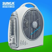 SUNCA Xinjia chiếu sáng quạt sạc bàn học sinh lưu trữ quạt hộ gia đình 10 inch im lặng ngoài trời máy tính để bàn di động - Quạt điện