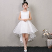Người điều hành hoa cô gái váy mùa hè phồng công chúa váy đuôi váy váy cưới nhỏ màu trắng cô gái trẻ em trang phục - Váy trẻ em