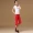 Yang Liping Square Dance Trang phục mùa hè Mới của phụ nữ Kích thước lớn tay ngắn Cotton Thể thao Bộ nhảy Nhảy ma nhóm đi bộ - Khiêu vũ / Thể dục nhịp điệu / Thể dục dụng cụ