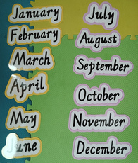 Плакат 手写体英语月份，季节，星期单词卡片教师公开课板书
