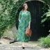 Du lịch hè Nian Jiangnan của phụ nữ nghệ thuật retro áo dài kích thước lớn áo choàng lỏng dây đai váy đầm mỏng - Váy dài đầm dáng dài Váy dài