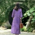 Nian Jiangnan Zen Womens Purple Purple Áo choàng Retro Váy rộng Kích thước lớn Áo choàng cổ chữ V - Váy dài