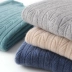 100 tinh khiết cashmere trung niên nam len len áo len ordos áo len cashmere áo len nam nửa cổ cao dày cổ tròn - Áo len Cashmere