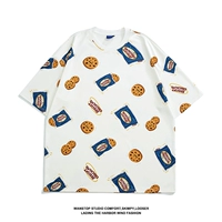 Летняя японская летняя одежда, мультяшная трендовая футболка с коротким рукавом подходит для мужчин и женщин для отдыха, коллекция 2021, оверсайз