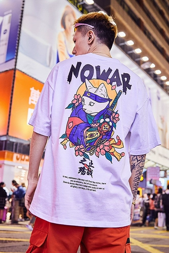 Трендовая летняя футболка с коротким рукавом в стиле хип-хоп, парная одежда для влюбленных, китайский стиль, оверсайз