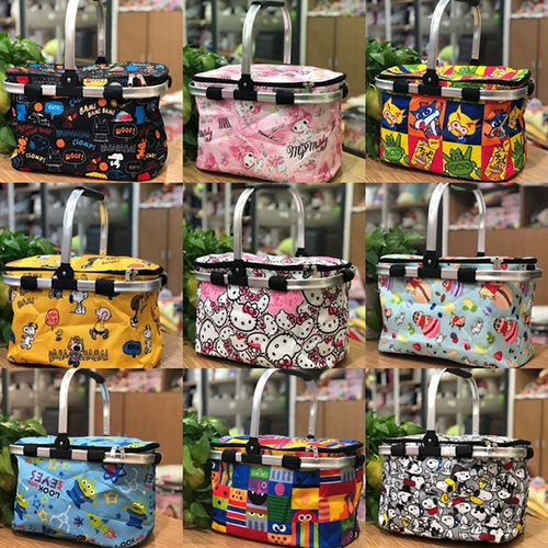 Nuby, мультяшный складной термос, кунжутное масло, портативная корзина, сумка для льда, сумка для хранения