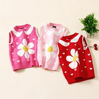 2018 mùa xuân và mùa thu cô gái bông hai lớp vest vest bé đan áo len vest vest trẻ em áo khoác quần áo trẻ em shop quan ao baby