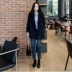 Mùa thu và mùa đông gió đại học áo len ngắn nữ phiên bản Hàn Quốc của bộ đồ đi lại mới của phụ nữ áo len hoang dã thủy triều - Áo Hàn Quốc áo dạ lông cừu hàn quốc Áo Hàn Quốc