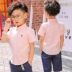 Quần áo trẻ em cậu bé áo sơ mi dài tay cotton phần mỏng 2018 mới của Hàn Quốc phiên bản của mùa xuân và mùa thu triều trẻ em mùa hè trắng ngắn tay áo sơ mi
