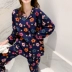 Hoa dài tay áo len cotton pyjama con rể mùa xuân và mùa thu váy ngủ dễ thương rộng kích thước lớn trong tháng dịch vụ trẻ em - Bộ Pajama