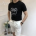Jie Mo 18 Hàn Quốc Dongdaemun Nam Slim Ngắn Tay Áo Dệt Kim T-Shirt Chín Ping Road Thanh Niên Slim T-Shirt