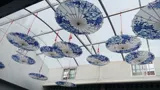 Китайское ципао, танцующий сине-белый реквизит подходит для фотосессий, потолочное украшение, китайский стиль
