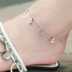 Chính hãng s925 sterling bạc vòng chân nữ thời trang Hàn Quốc tính khí hoang dã bốn lá cỏ ba lá thạch anh tím đồ trang sức chân món quà sinh viên những mẫu lắc chân đẹp nhất Vòng chân