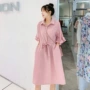 Đầm cho con bú hè 2019 mới thời trang vạt áo màu cho con bú dài - Áo thai sản đồ bầu mặc nhà