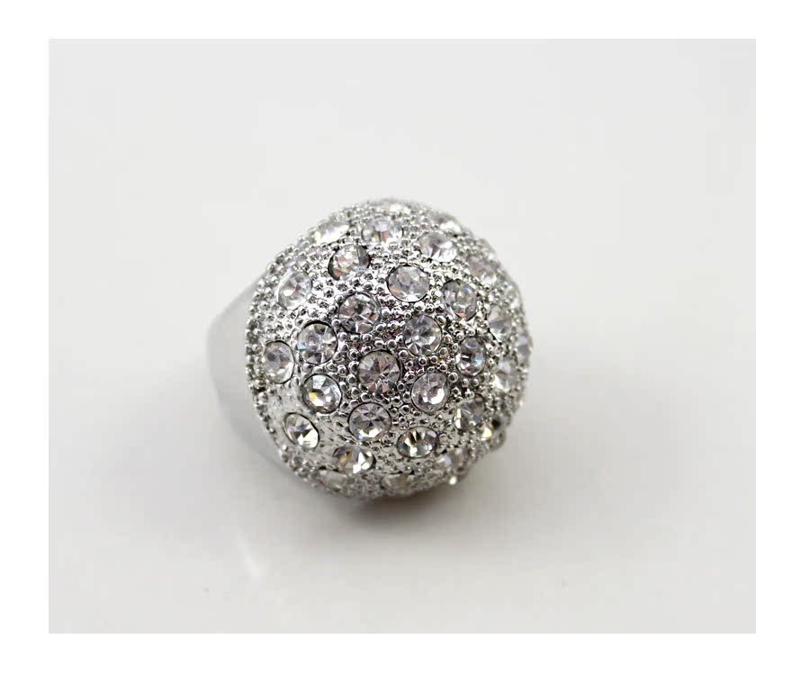 99 kt Europe trade jewelry wholesale original single texture exaggerated stretch flash diamond ring hemisphere (MS)