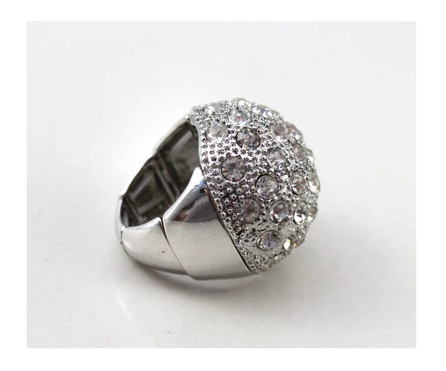 99 kt Europe trade jewelry wholesale original single texture exaggerated stretch flash diamond ring hemisphere (MS)