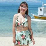 Купальник, комплект, большой размер, 3 предмета, свободный крой, по фигуре