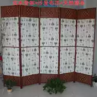 Rơm khung gỗ rắn phân vùng vải màn hình Trung Quốc hiên cửa sổ đơn giản gấp màn hình thời trang mây khách sạn màn hình vach ngan go