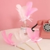 Cô gái trái tim phòng trang trí phòng ngủ thiết lập mềm cô gái tưởng tượng màu hồng trắng lông chai thủy tinh chèn máy tính để bàn trang trí