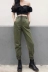 Mùa hè 2018 phiên bản Hàn Quốc của eo cao sang trọng là quần lửng ống rộng nữ giản dị màu sắc lỏng lẻo quần harem chín quần