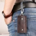 Túi chìa khóa thanh niên da của nam giới đa chức năng túi sáng tạo retro cá tính nhỏ phụ nữ lớp đầu tiên da chìa khóa túi