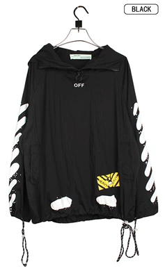 OFF OWF TRẮNG Triều thương hiệu mùa xuân kem chống nắng quần áo thư splash mực OW kem chống nắng áo khoác nam giới và phụ nữ áo gió áo gió giá rẻ Áo gió
