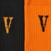 Vlone bạn bè màu đen cam V V CALABASAS vớ thể thao cotton ba màu cho nam và nữ trong vớ tất vans Vớ thể thao