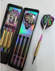 Дартс Наборы 【2盒包邮】18克纯铜渐变色水晶尼龙软式飞镖 电子飞镖安全飞镖