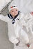 Bộ đồ liền thân cho bé ilovepapa & mama mùa xuân và mùa thu cotton hải quân phù hợp với bé sơ sinh 0-3 tháng - Áo liền quần