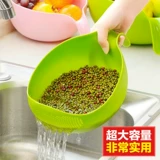 Мыть фрукты мытья растительная бассейна кухня кухня пластиковая корзина Tao Большой многофункциональный домашний синий суб -двойной корзированный слот артефакт рис артефакт