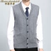 Mùa thu và mùa đông áo len nam len cashmere cardigan màu rắn áo len vest vest vest thanh niên