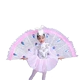 Phong cách Xiaohe thứ 8 nhỏ màu trắng 翎 trẻ em Yi trang phục khiêu vũ ít mẫu giáo trang phục biểu diễn múa chim công - Trang phục