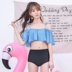 Cô gái Thái Lan Ruffled eo cao chia tam giác bikini bikini một từ áo tắm spa áo tắm mỏng - Bikinis